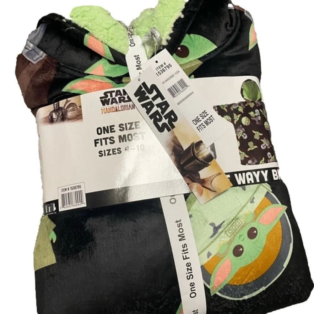 Star Wars Yoda Kids Oversized Hoodie Wearable Blanket One Size NWT